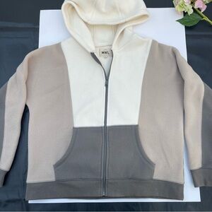 Madewell MWL Cream Zip-Up Hoodie woman’s size XS